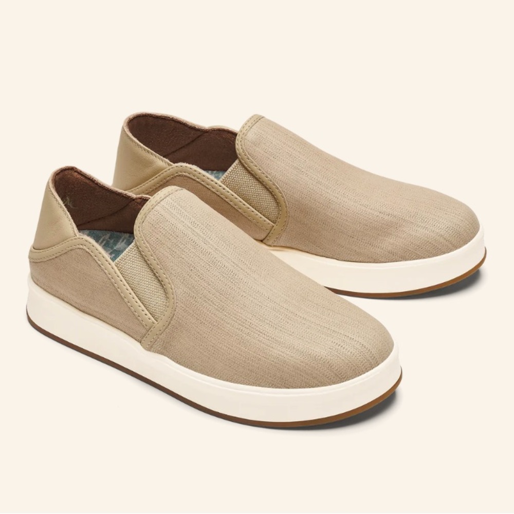 OluKai Kiihele Ili Brushed Leather Sneakers Sz 8